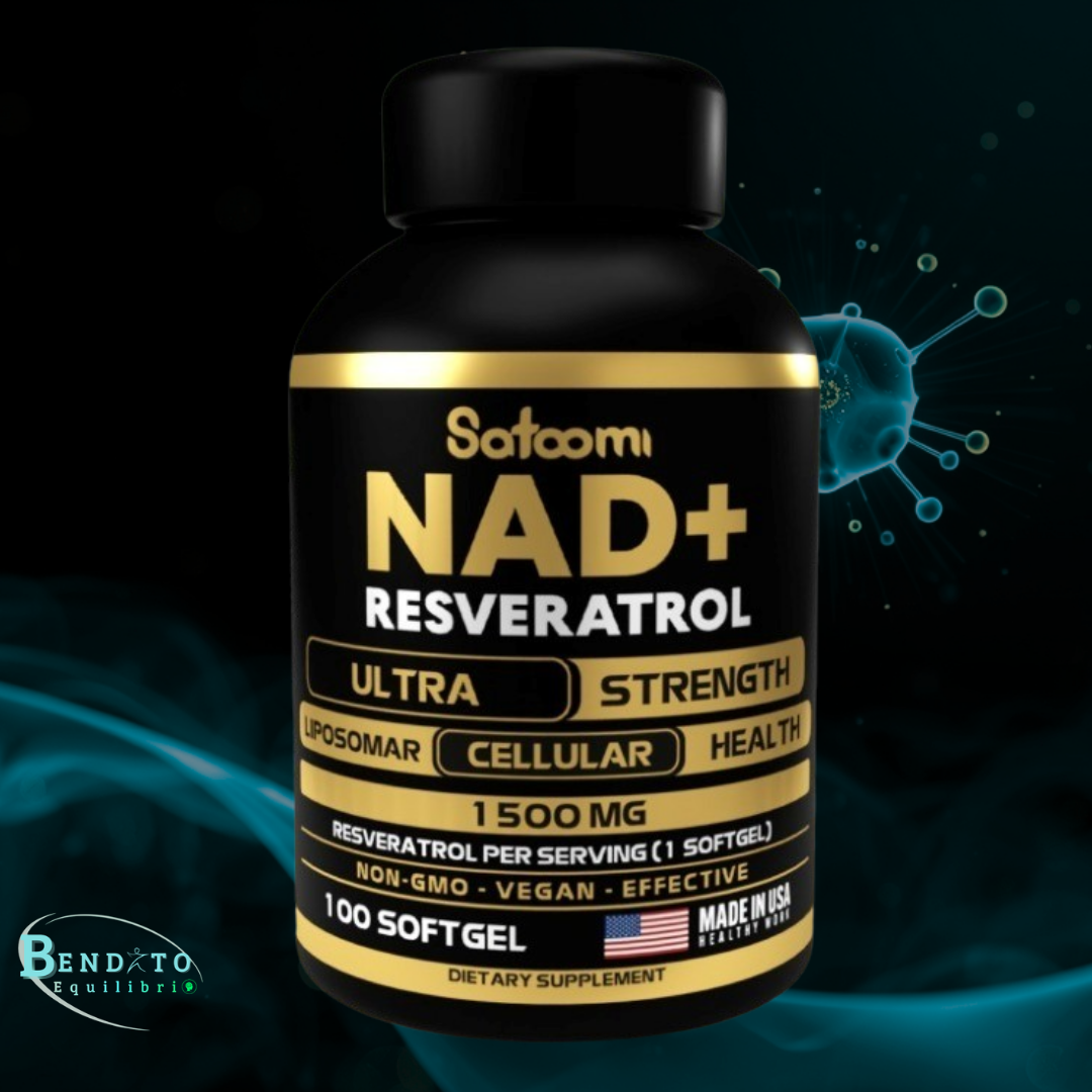 NAD+ con Resveratrol | Energía Celular y Antioxidante | 100 Cápsulas