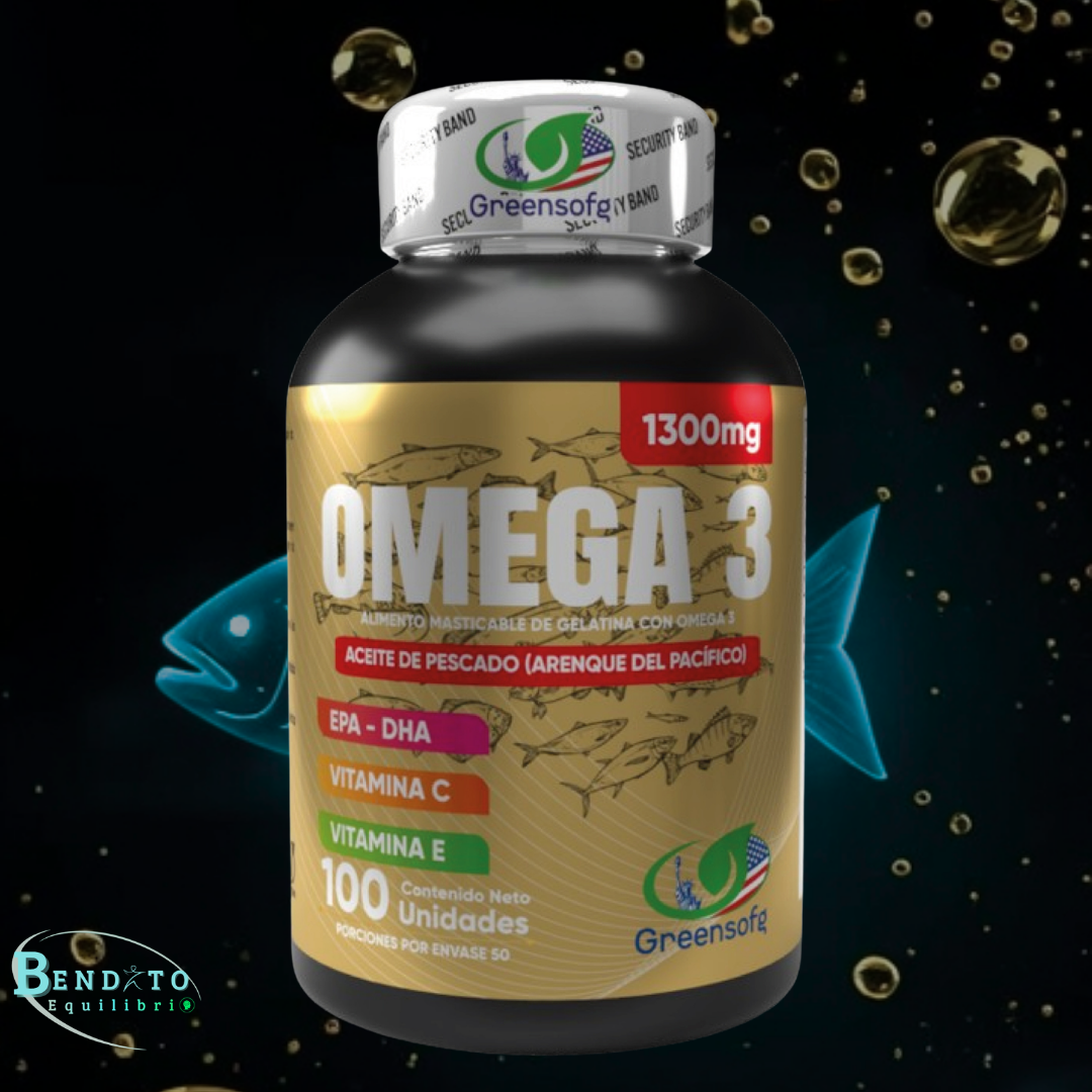 Omega 3 Premium 1300 mg | Corazón, Cerebro y Bienestar Integral | 100 Cápsulas